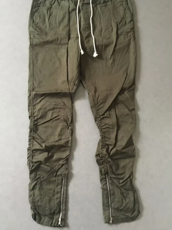 H&M Olive Green Ruched Drawstring Joggers - Picture 1 of 9